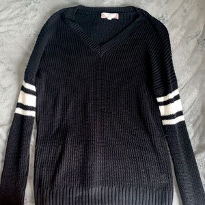 Black v-neck sweater